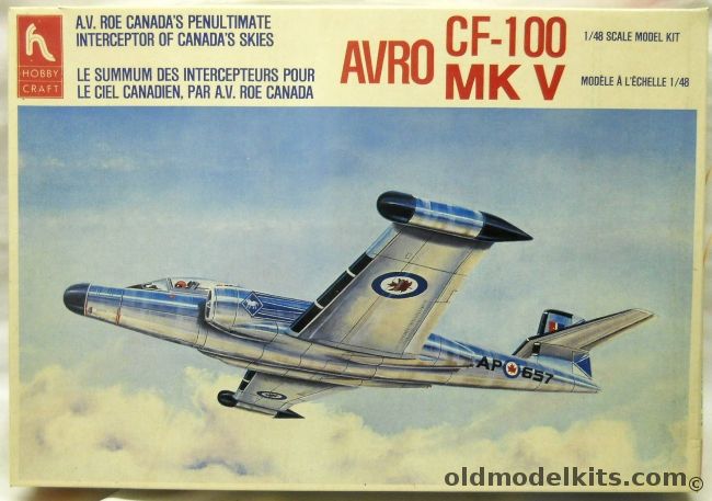 Hobby Craft 1/48 Avro CF-100 MK V Canuck - RCAF or Belgium - Mark IV Conversion, HC1654 plastic model kit